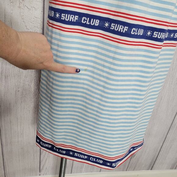 Vintage Striped Logo Surf Club Sailor 80s Dress - Picture 2 of 5